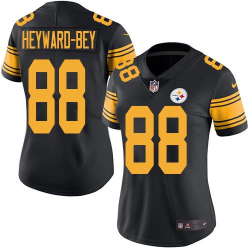 Nike Steelers #88 Darrius Heyward-Bey Black Women's Stitched NFL Limited Rush Jersey